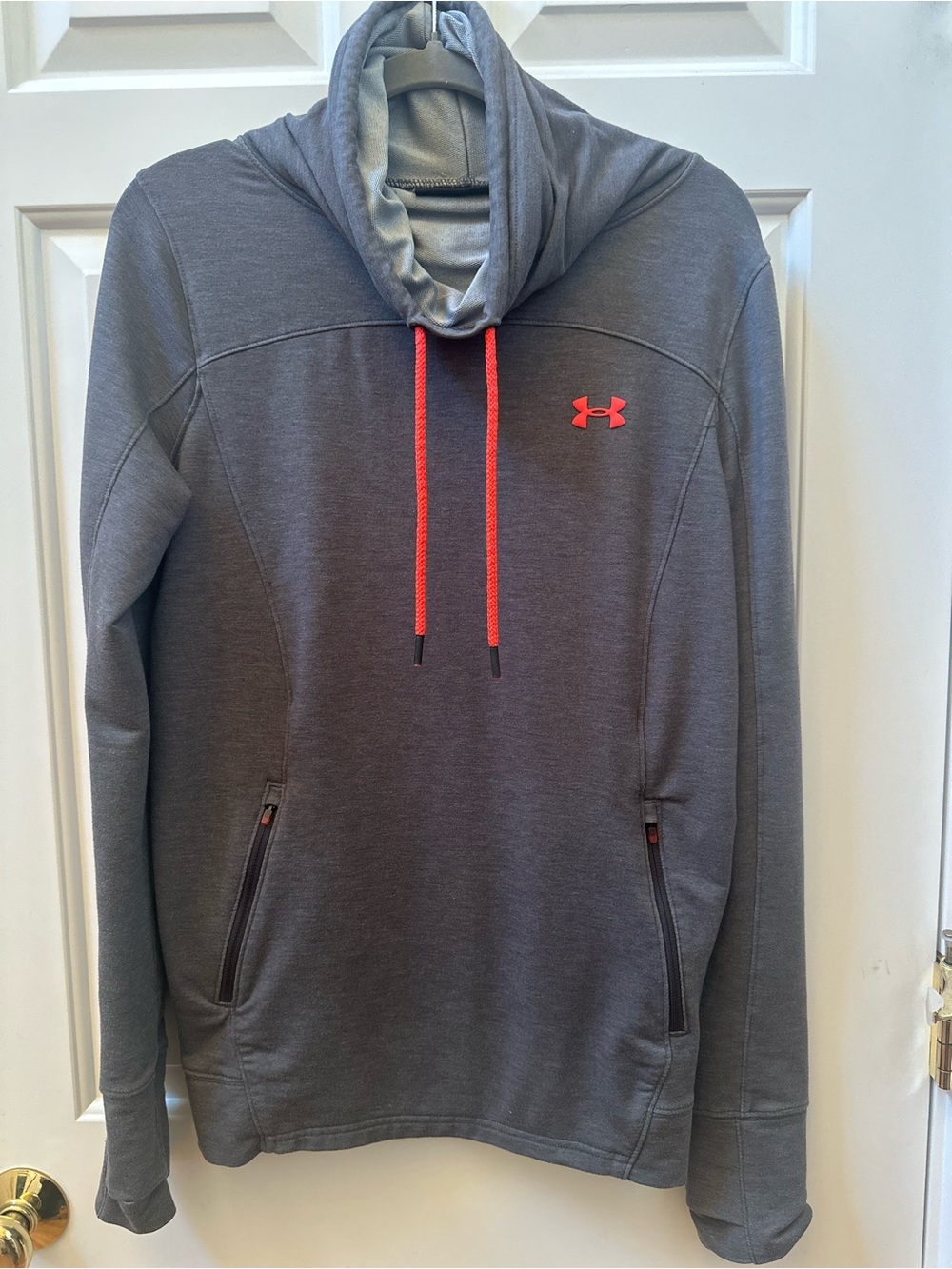 Under Armour Women’s Gray Hoodie Pullover with Neon Accents - size M